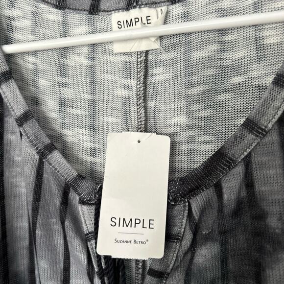 SIMPLE by Suzanne Betro Cape Sleeve Tunic Top Women's 3X Gray/Black Stripe NEW - Picture 6 of 8